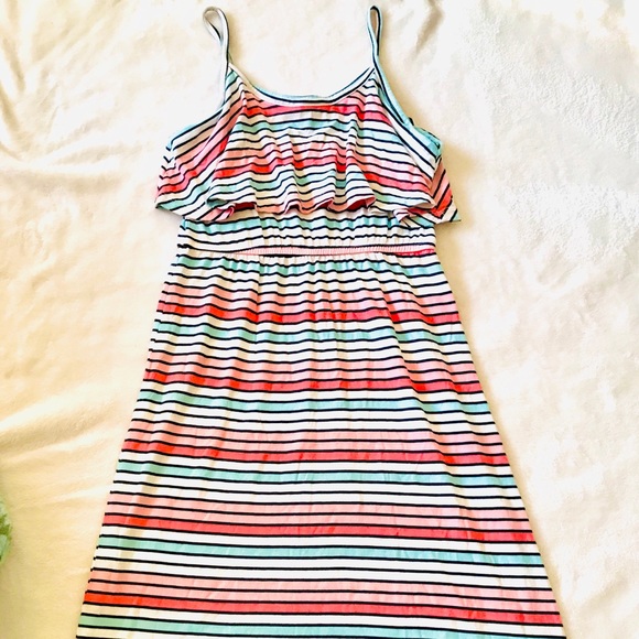 Multicolor Striped Ruffle Dress - Picture 3 of 4
